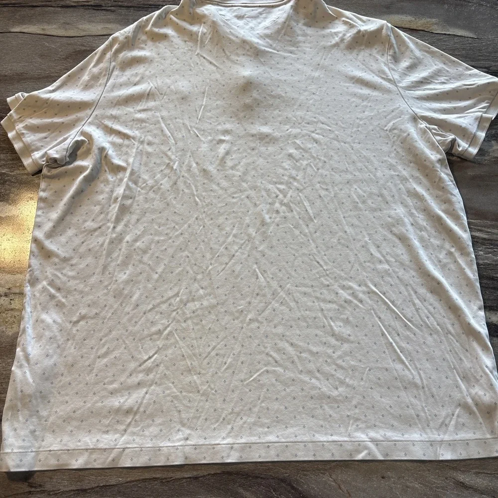 Ralph Lauren Polo Shirt Men's Size XXL Performance Golf Geometric Dot Print Wht